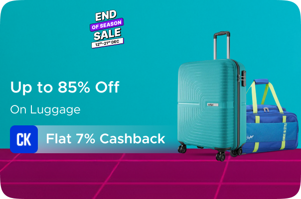 Flipkart : Upto 85% Off on Luggage + Flat 7% Cashkaro Cashback